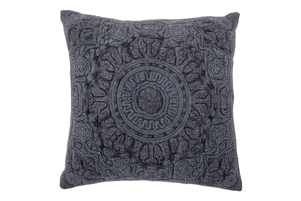 Blue cotton cushion Adin Bloomingville