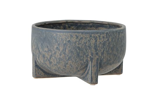 Blue flower pot in stoneware Beryl Clipped