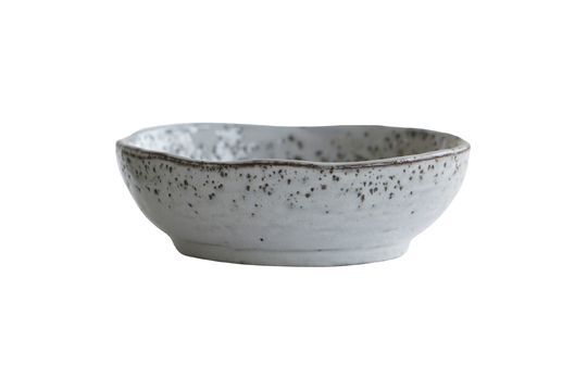 Blue-gray stoneware bowl Rustic Clipped