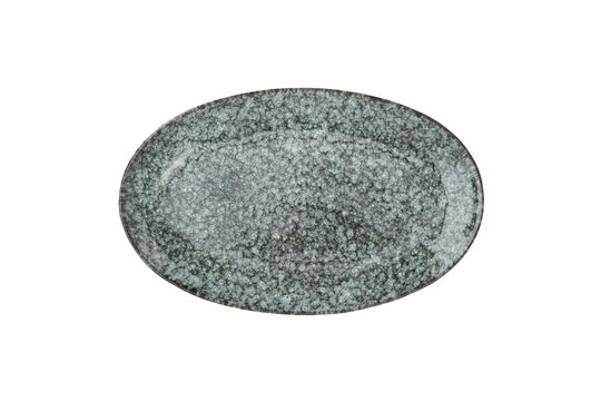 Blue-green ceramic serving dish Dot Clipped