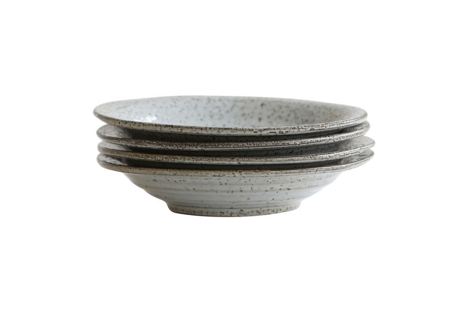 Blue-grey stoneware soup plate Rustic - 3