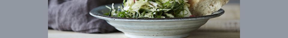 Material Details Blue-grey stoneware soup plate Rustic