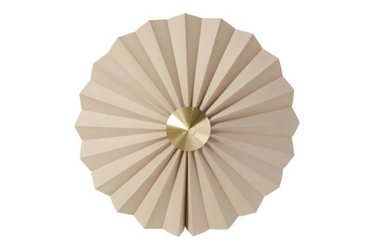 Blush-pink wall lamp in brass and cotton Pliss Clipped