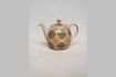 Miniature Bohemian teapot yellow green 1