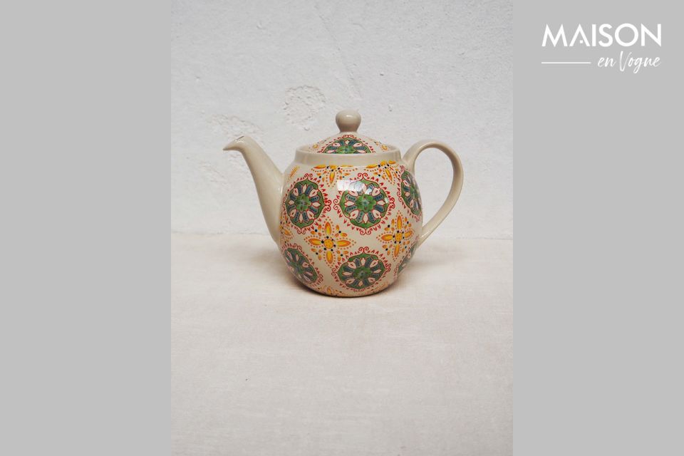 Bohemian teapot yellow green Chehoma