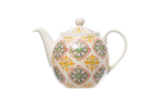 Bohemian teapot yellow green Clipped