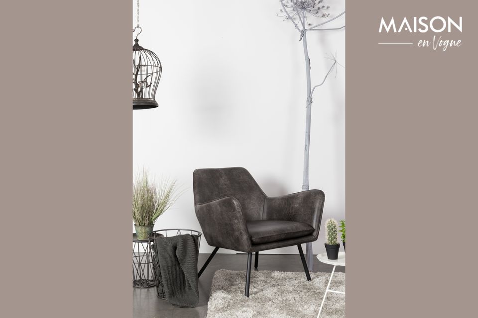 Bon Lounge armchair dark grey White Label