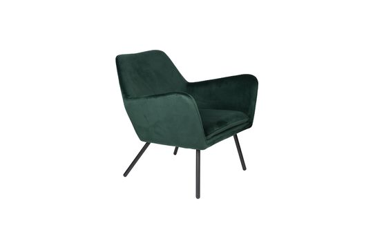 Bon Lounge armchair in green velvet Clipped