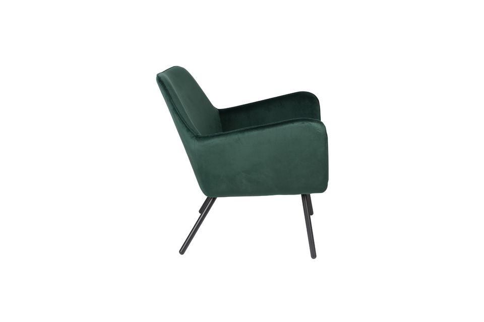 Bon Lounge armchair in green velvet - 7