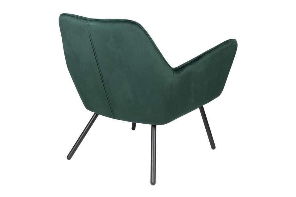 Bon Lounge armchair in green velvet - 8