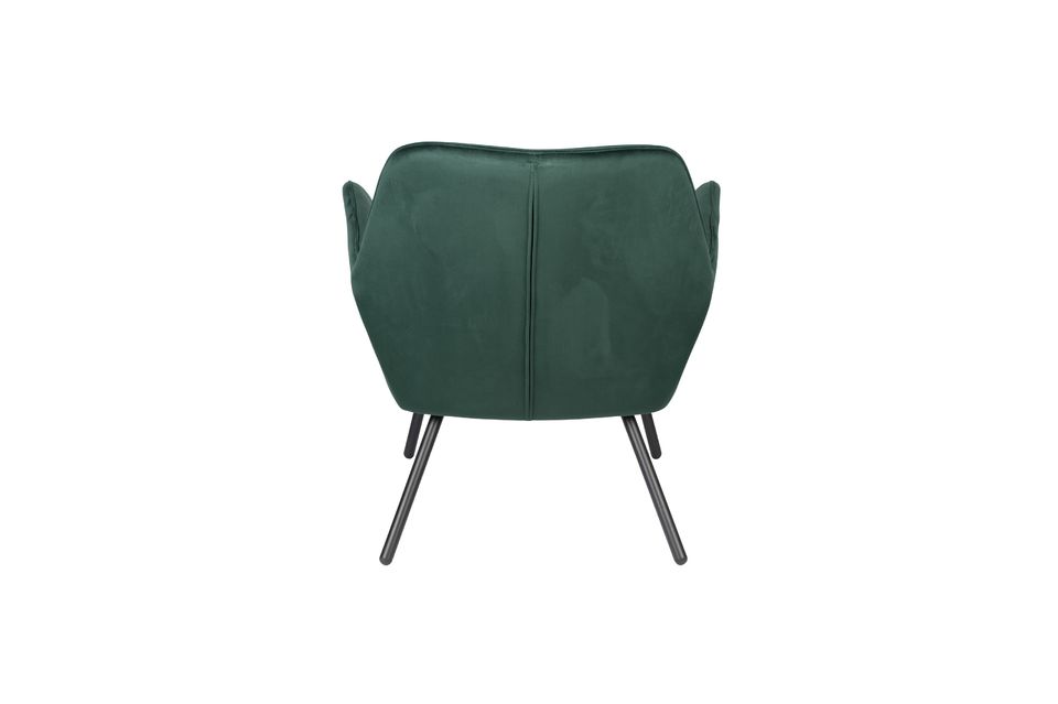 Bon Lounge armchair in green velvet - 9