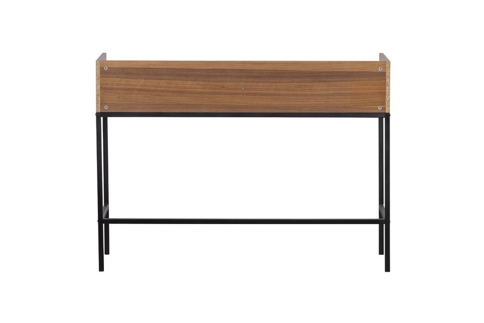 The manufacture of the furniture in walnut veneer with a brown finish gives the desk a warm