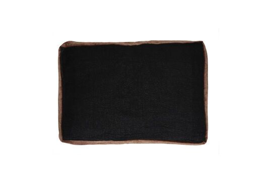 Borders grey linen cushion