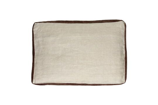 Borders ivory linen cushion