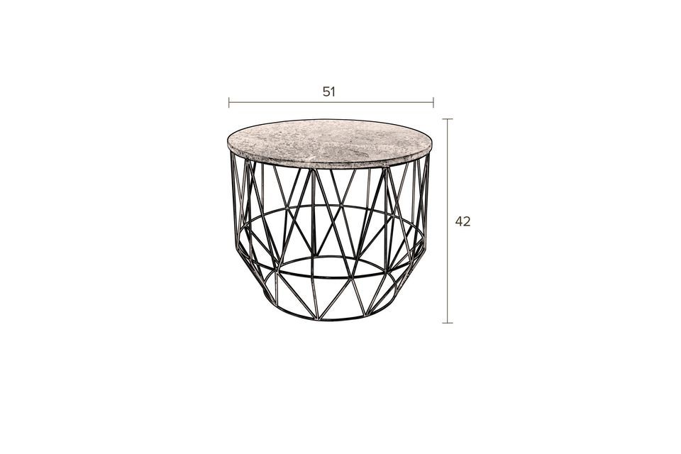 An elegant table with natural marble top and refined structure