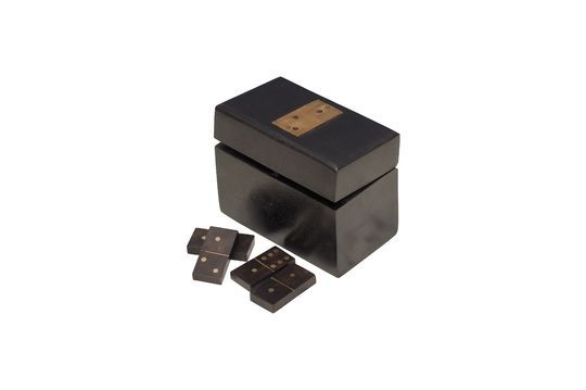 Bouhey Wooden dominoes box with brass details