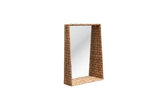 Braided light rattan mirror