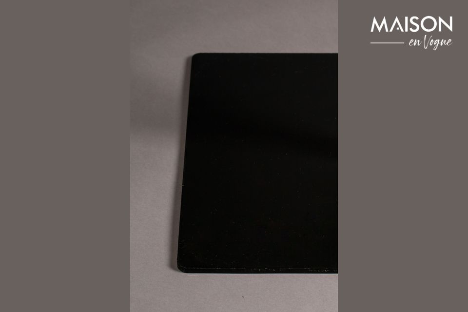 A black square counter table