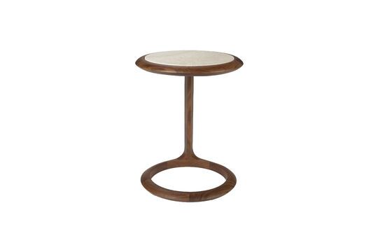 Brown acacia wood side table Doppio Clipped