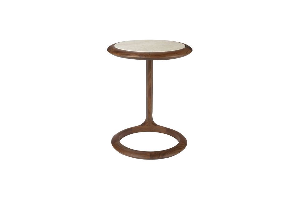 Brown acacia wood side table Doppio Zuiver
