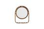 Miniature Brown bamboo mirror with 5 hooks Haven Clipped