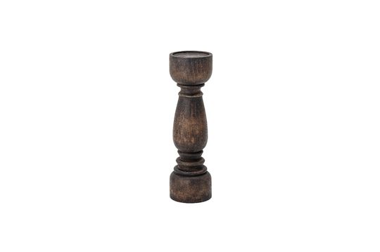 Brown candleholder in mango wood Theron Clipped