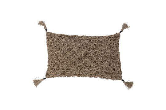 Brown cotton cushion Lione Clipped