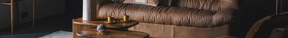 Material Details Brown cowhide 3-seater sofa Clair Douglas