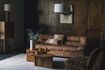 Miniature Brown cowhide 3-seater sofa Clair Douglas 2
