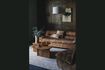 Miniature Brown cowhide 3-seater sofa Clair Douglas 3
