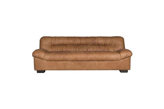 Brown cowhide 3-seater sofa Clair Douglas Clipped