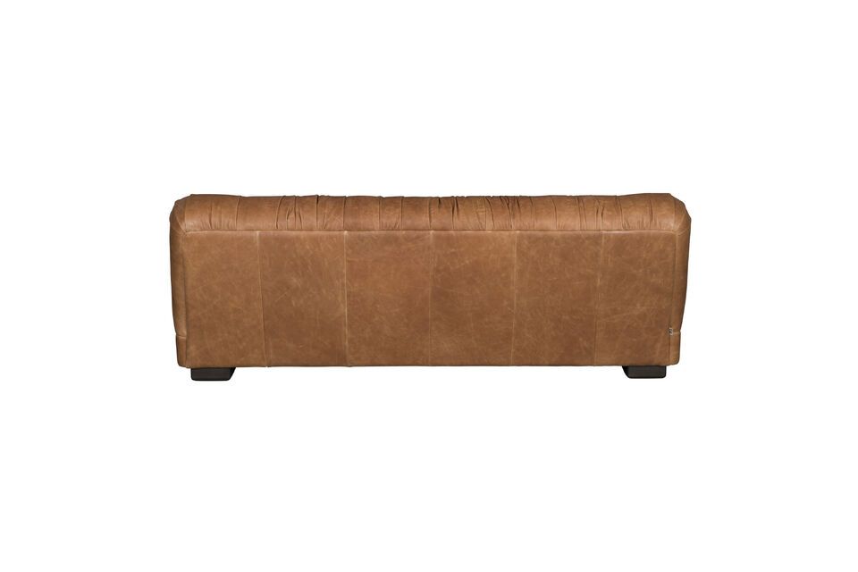 Brown cowhide 3-seater sofa Clair Douglas - 10