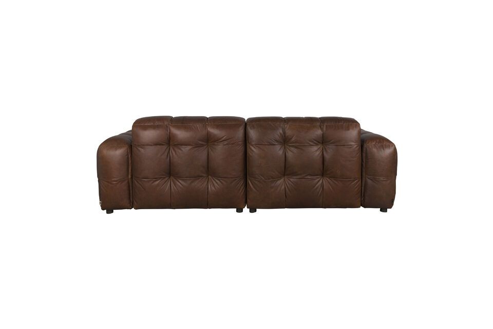 Clean lines and square panels combine with wooden legs