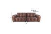 Miniature Brown cowhide 3-seater sofa Hackman 8