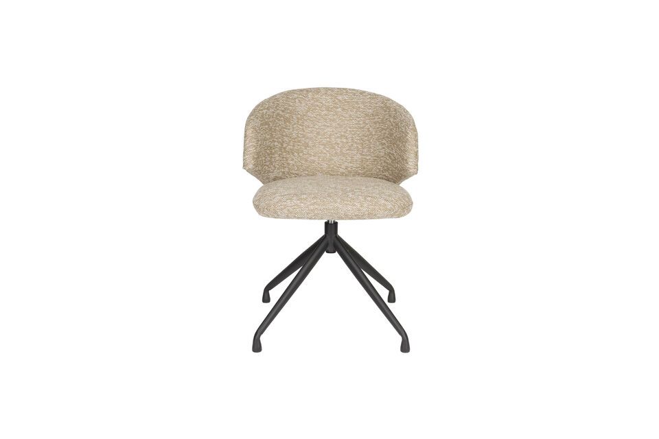 The chair\'s refined silhouette blends perfectly with natural materials such as wood or metal