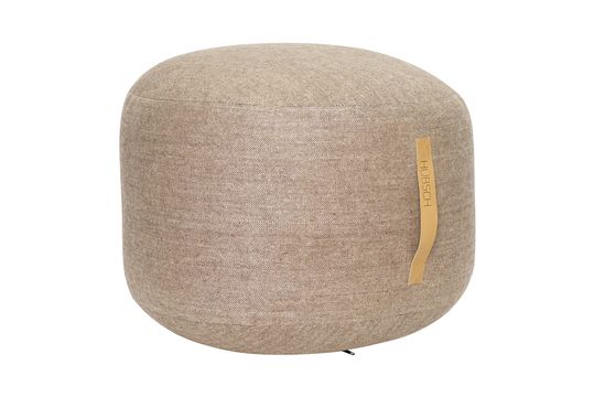 Brown fabric pouf Kubu Clipped