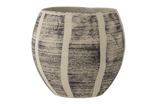 Brown flower pot in stoneware Madi Clipped