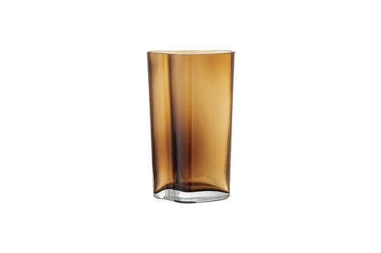 Brown glass vase Benia Clipped