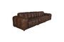 Miniature Brown leather modular 4-seater sofa Hackman Clipped