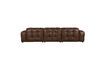 Miniature Brown leather modular 4-seater sofa Hackman 8