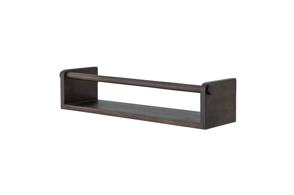 The Ebbi Shelf from Bloomingville is a beautiful dark colored mango shelf that can be used as shown