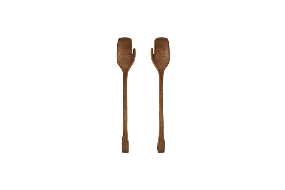 Brown mango-wood salad servers Zeena Bloomingville