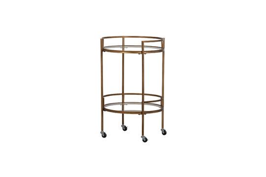 Brown metal and glass cart Zora Clipped