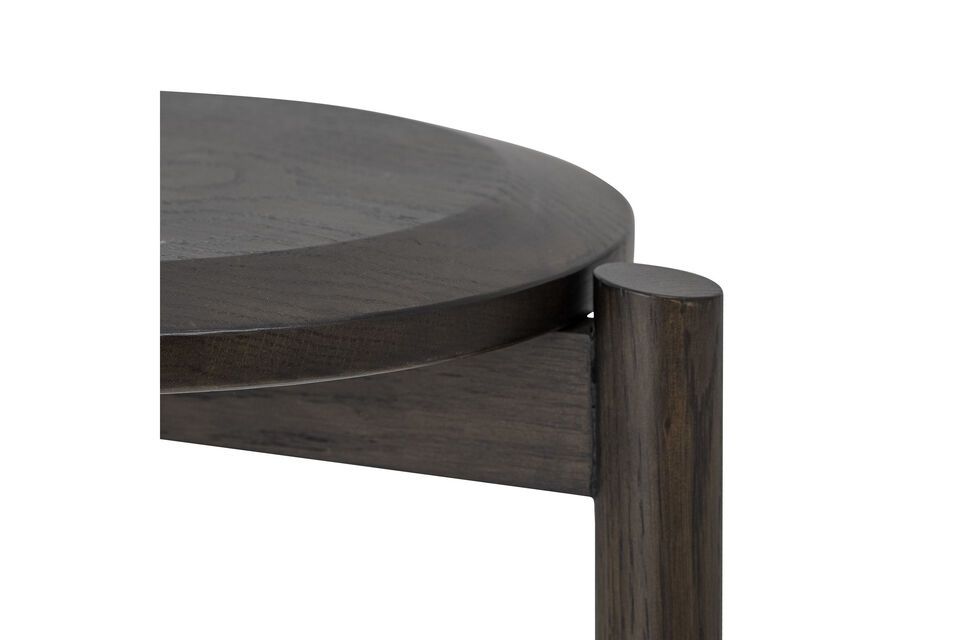 Brown oak stool Gil - 4