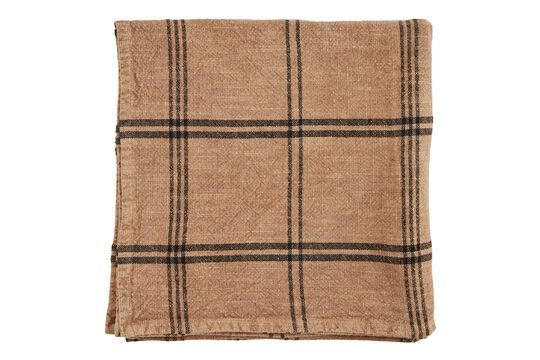 Brown plaid tablecloth Checked Clipped