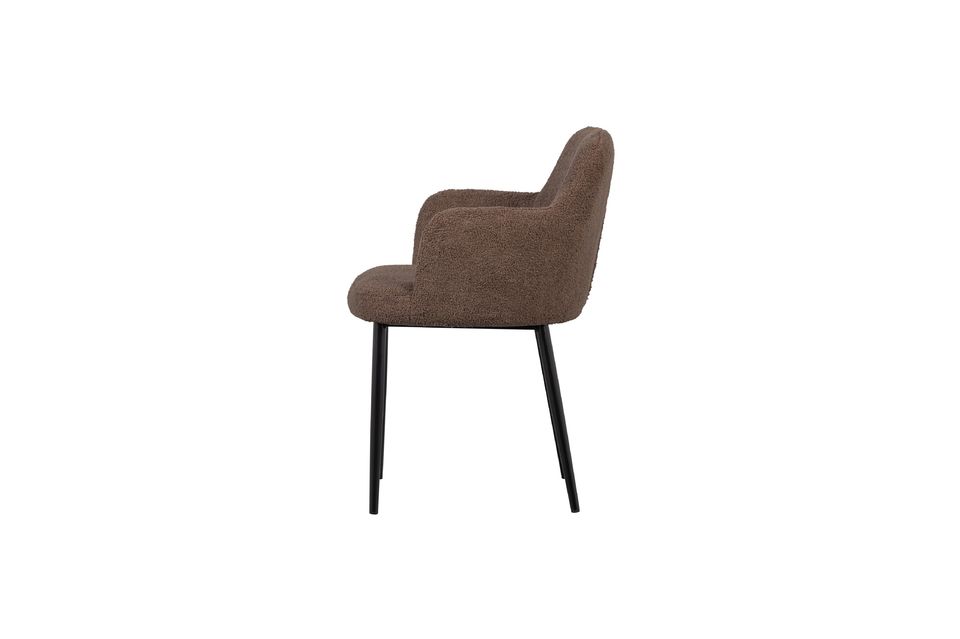 With the dinning brown sheepskin effect chair