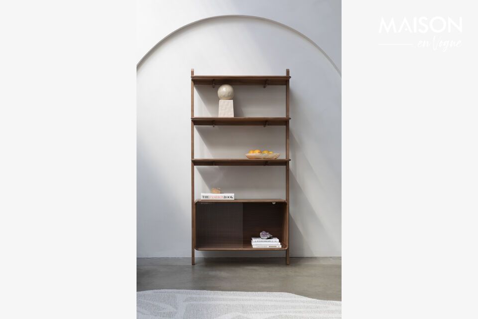 Brown solid ash wood bookcase and shelf Rise Zuiver