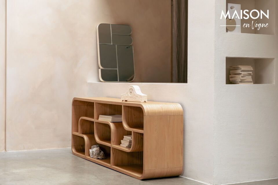 Discover the solid oak wood shelf, a piece of furniture that\'s both functional and modular