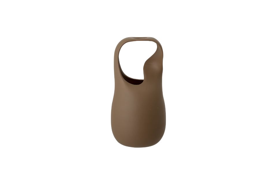 Brown stoneware vase with handle Nicita - 5