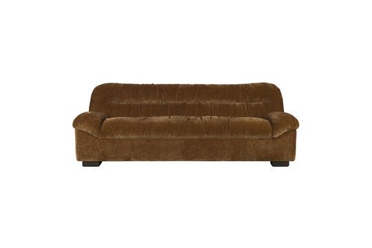 Brown velvet 3-seater sofa Douglas Clipped